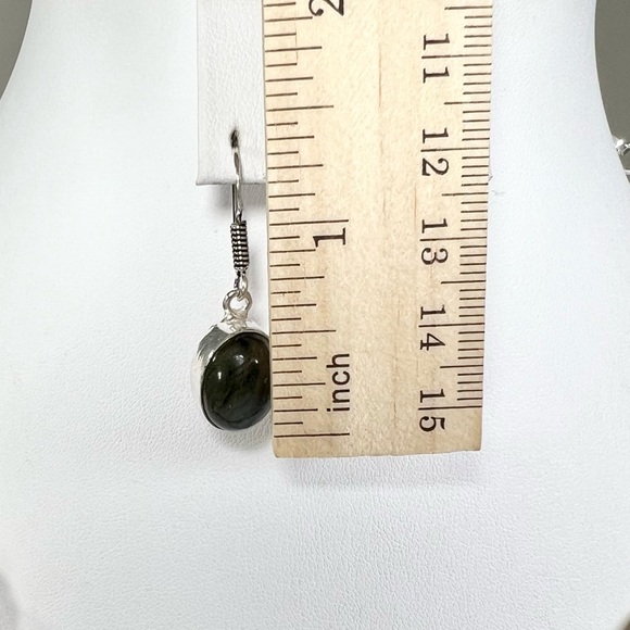 Labradorite 925 Large Gemstone Necklace & Earrings - Picture 5 of 6